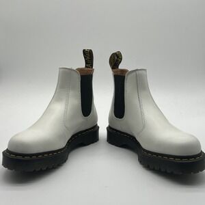 Dr Martens 2976 Bex White Smooth Leather Chelsea Boots Mens 10 Womens 11 UK 9